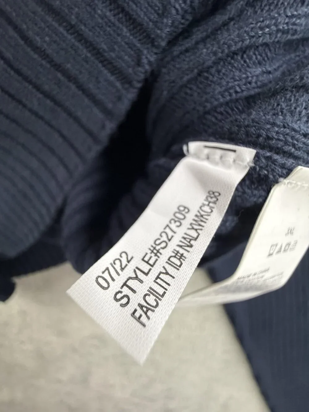 Nautica Sweater Mens 3XL Navy Gray Striped Crewneck Cotton Knit Ribbed Pullover